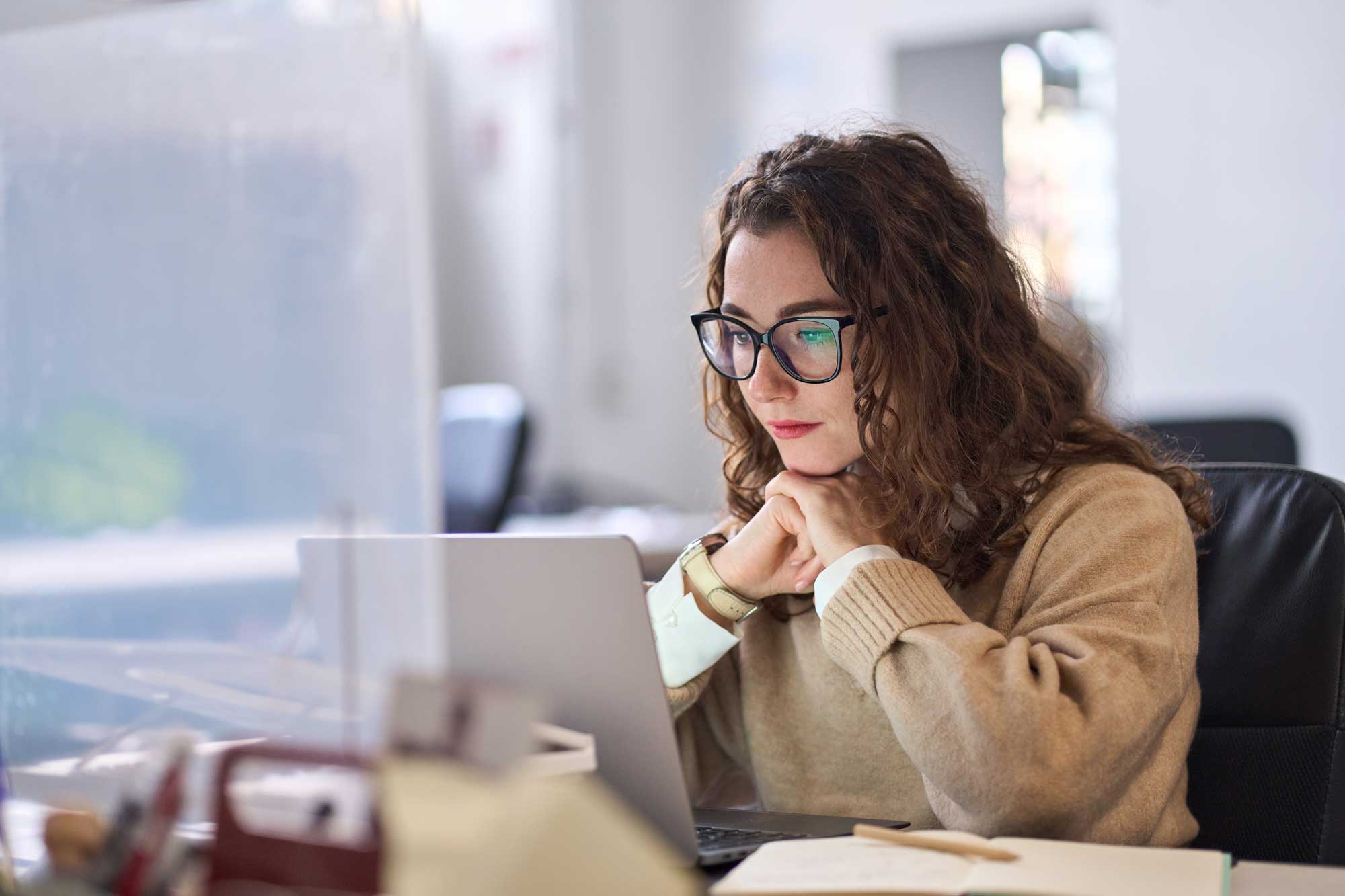 Woman reaching support for English speaking practice program